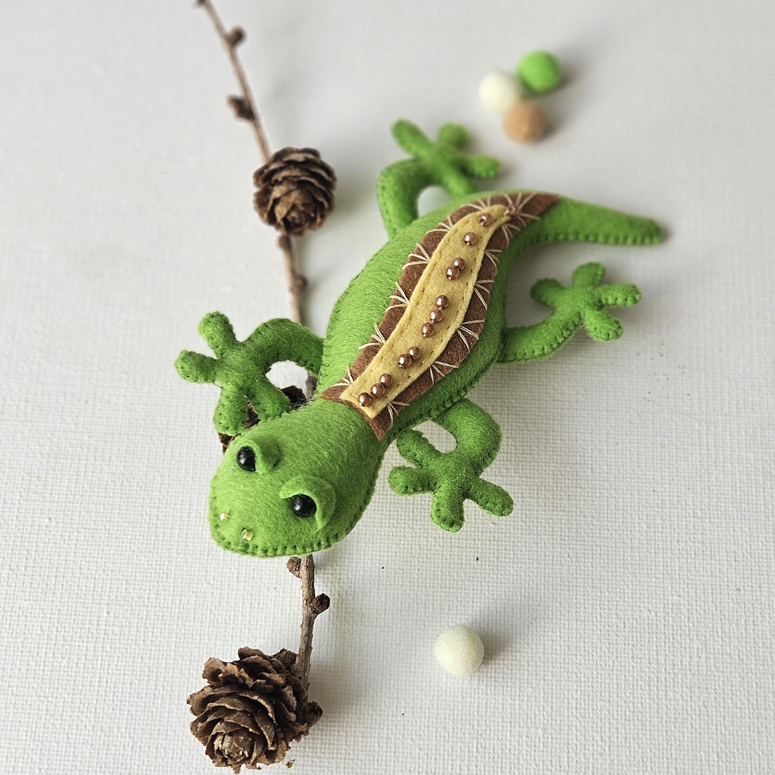 Lizard Pattern Felt Sewing Pattern PDF SVG, Salamander Ornament DIY ...