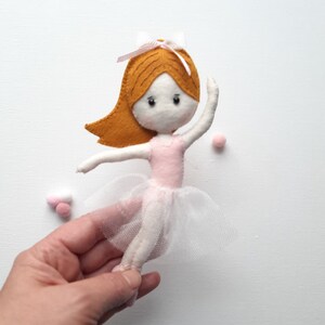 Ballerina felt PATTERN PDF, Ballet gift sewing tutorial, baby mobile pattern, Ballerina party decor DIY, Pink garland pdf image 4