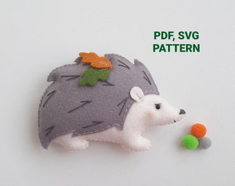Hedgehog felt sewing pattern , Woodland animals PDF SVG pattern, Baby mobile woodland, Christmas ornaments