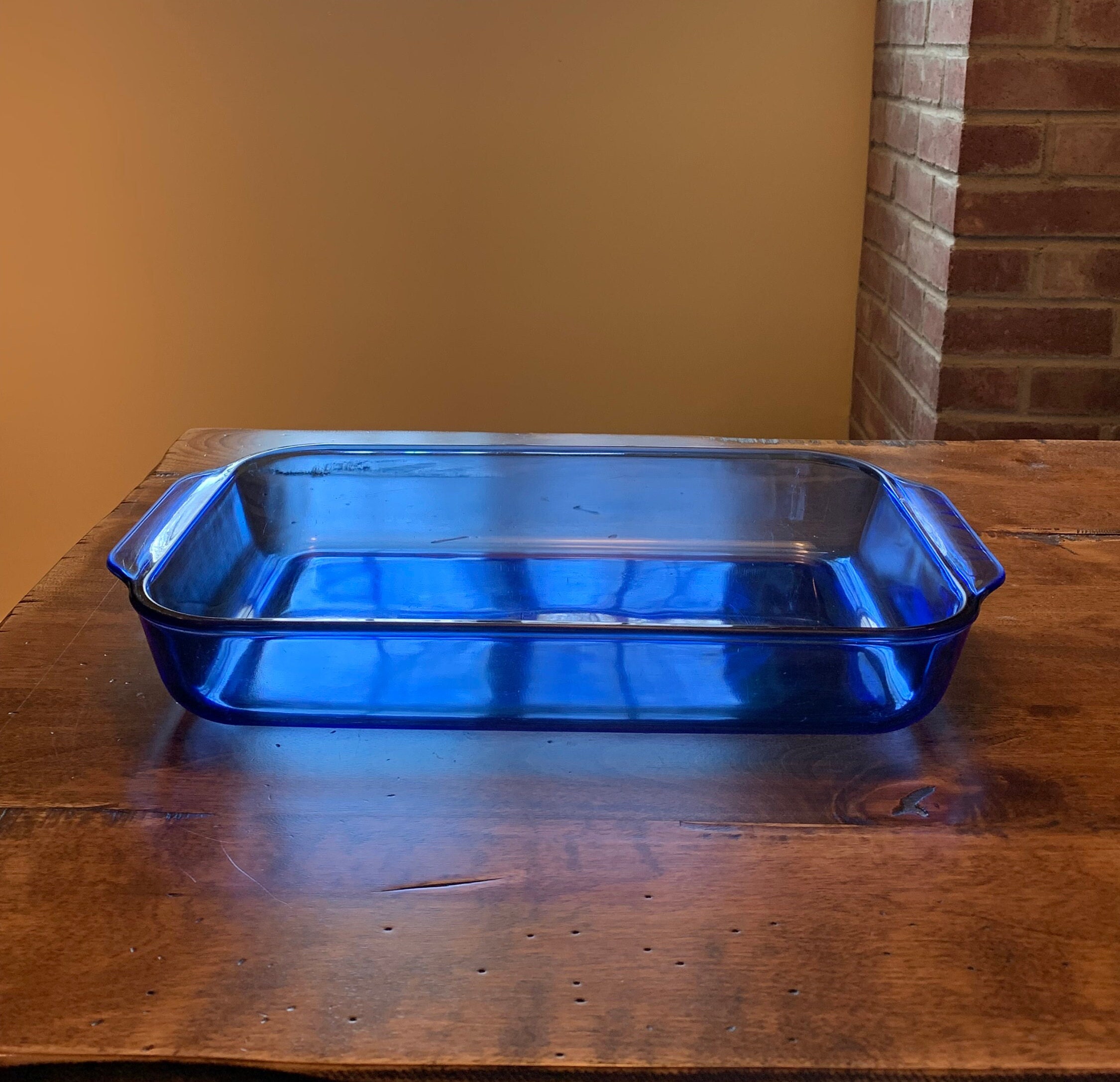 Pyrex Rectangular Vintage Blue Pyrex Casserole Dish Vintage PYREX 1/2 QT  #043 Blue Snowflake Casserole Baking Dish Glass Lid Oval