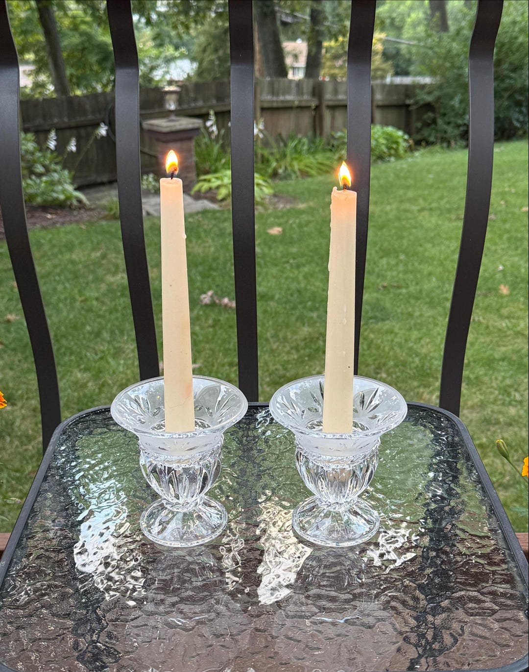 Carthage Pattern Vintage Pair of Carthage Pattern Candle Holders by Cristal D'arques ...