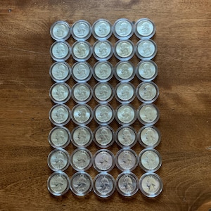 Vintage Lot of 40 - 1932 - 1964 Washington Silver Quarters - Various Years - BU Condition or Better