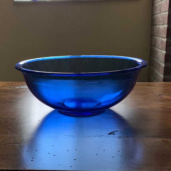 Vintage Pyrex 1980's Cobalt Blue 326 - 4 Qt. Bowl - Wide Lipped - Good Condition