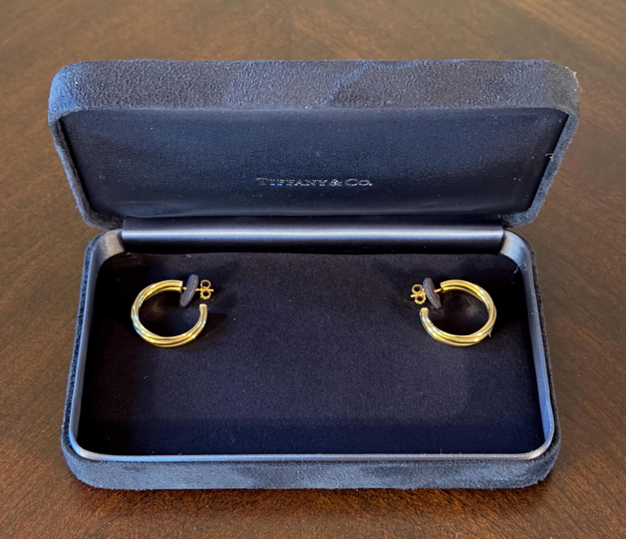 Authentic Tiffany& Co. Earring Display Box with Original Packaging | 3.75”x 1.75 Antique Tiffany and Company Navy Blue and Silver Velvet and  main image 3