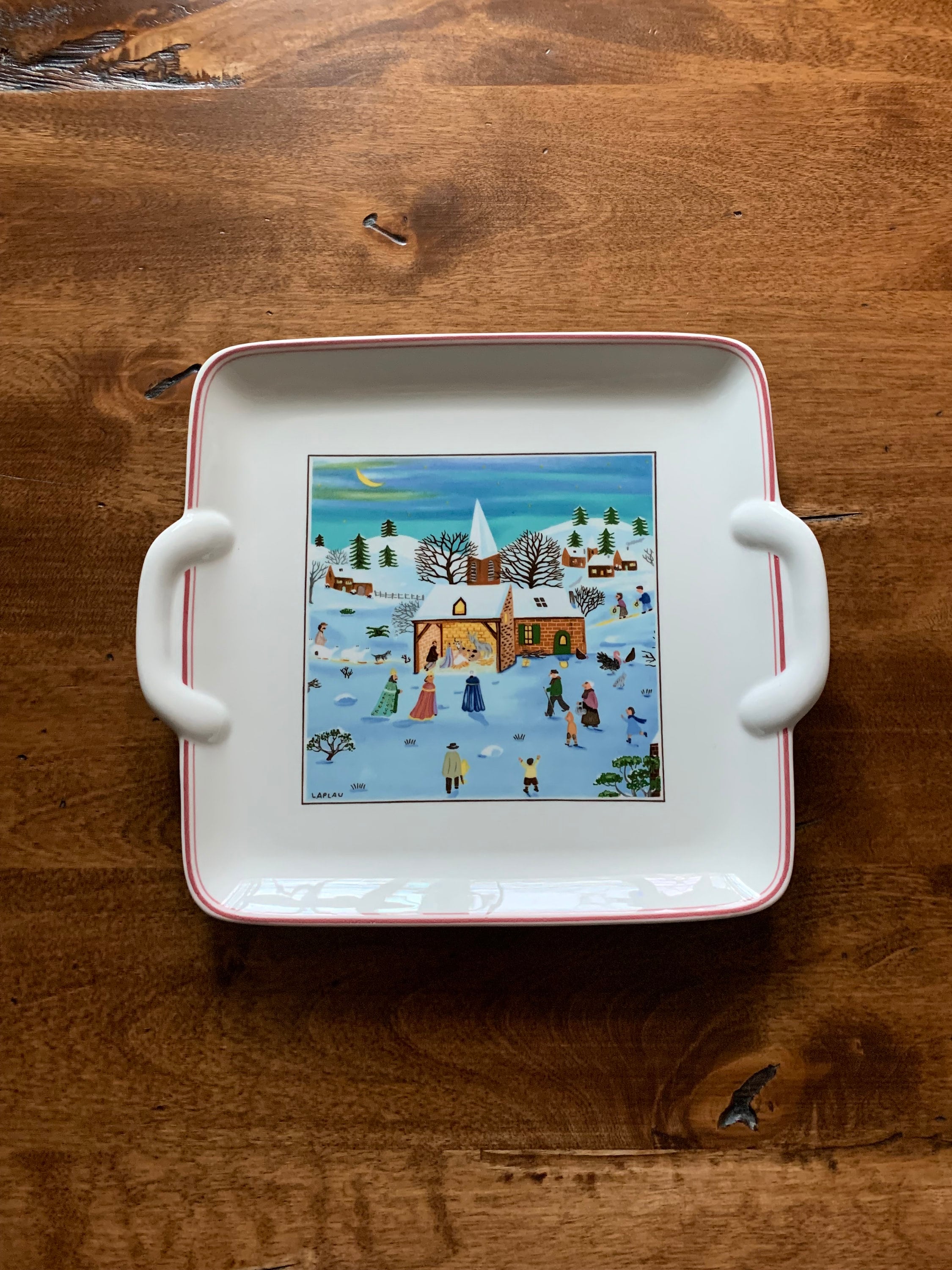 Villeroy & Boch Limited Edition Naif Christmas 8” Square Handled