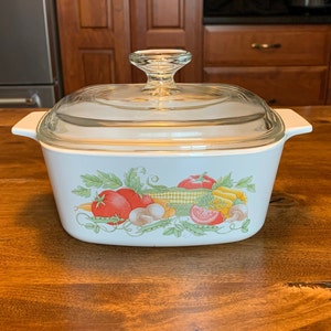 Vintage 1990s Corning Ware Garden Harvest A-1 1/2-B (1 1/2 Qt./Liter) Casserole Dish with Lid -  - Excellent Condition