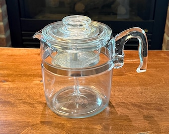 VTG Pyrex 7754 4 Cup Glass Stovetop Percolator Coffee Pot & Basket - Etsy