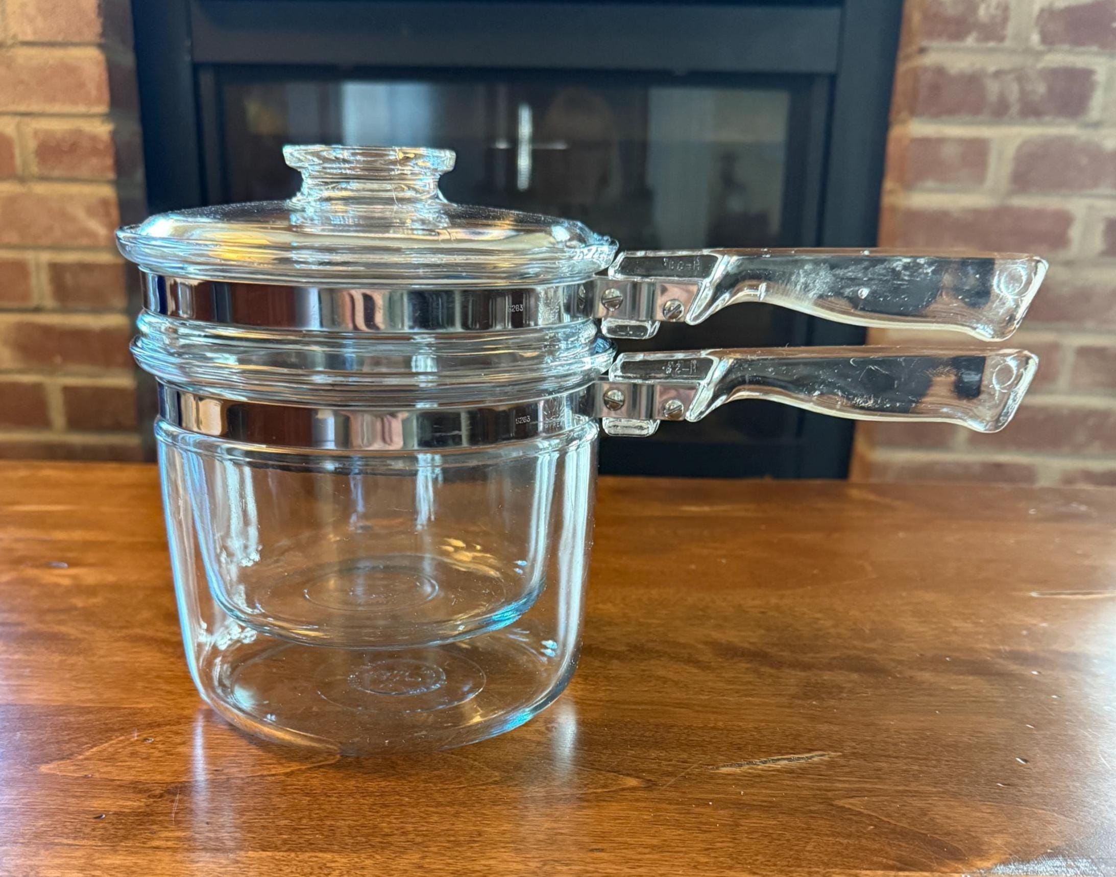 Pyrex Flameware Cookware Vintage Pyrex Flameware Double Boiler - #6283 L / #6283 U With Lid- 1 1 ...