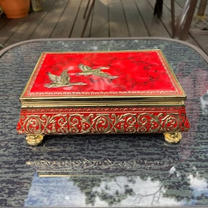 Vintage Blue Bird Confectionery Harry Vincent Limited Toffee Tin Box - Circa 1950's - Ducks in Flight Motif - Very Good Condition