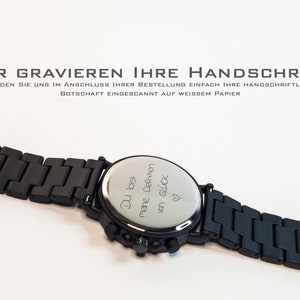 Gravierte Armbanduhr GrayCedar aus Holz Herrenuhr mit Gravur Personalisierte Holzuhr Herren Bild 8
