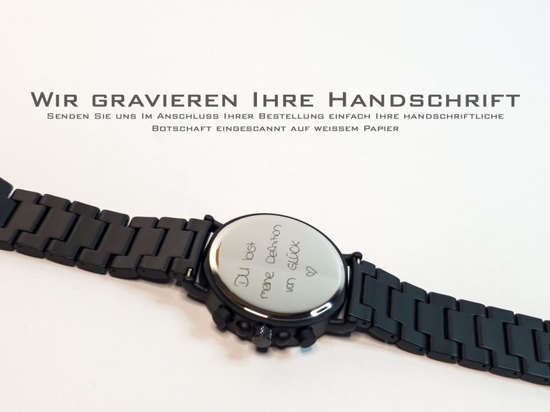 Gravierte Armbanduhr GrayCedar aus Holz Herrenuhr mit Gravur Personalisierte Holzuhr Herren Bild 8