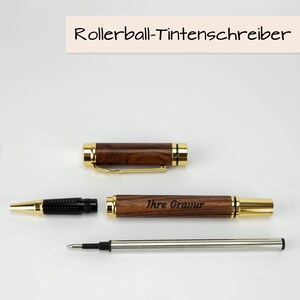 Rollerball / Füller mit Gravur aus Holz Füller mit Gravur inkl. Geschenketui und Tintenfass Bild 6