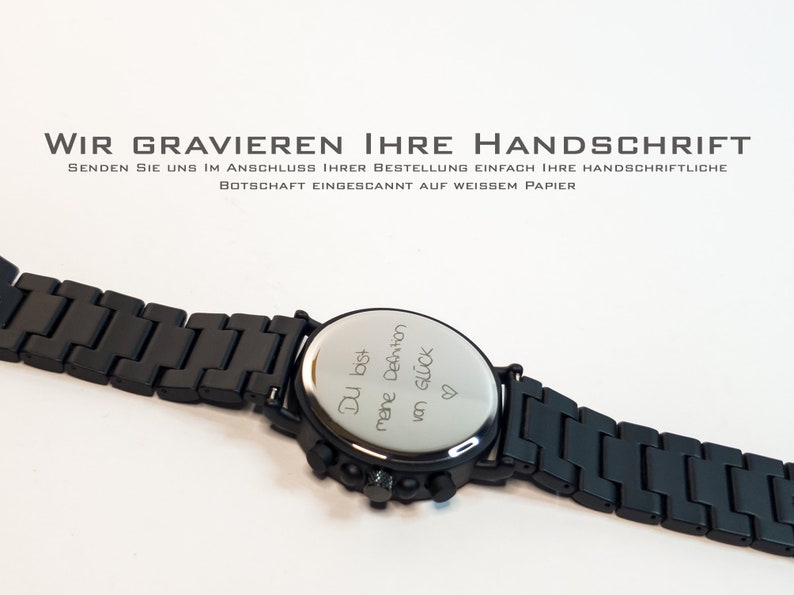 Gravierte Armbanduhr Roma aus Holz Echte Walnuss Herrenuhr Handgemacht Personalisiert Bild 6