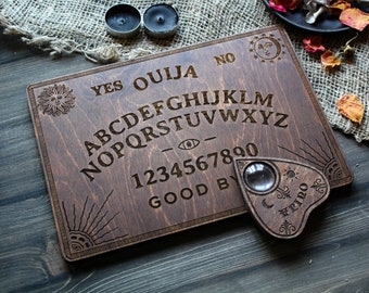 Ouija Board /& PlanchetteSkeletonWoodenSpirit BoardHandmade In USA