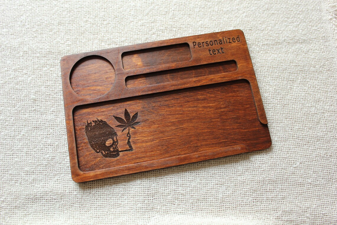 Rolling tray set for men Custom rolling tray Wooden Etsy