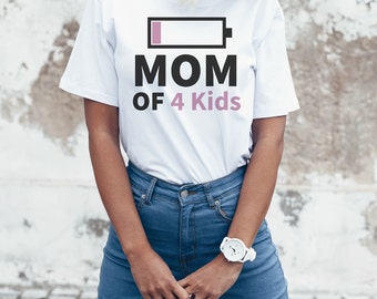 Mama of 4 Children Mom of 4 Kids Plotter File SVG PNG DXF Jpg