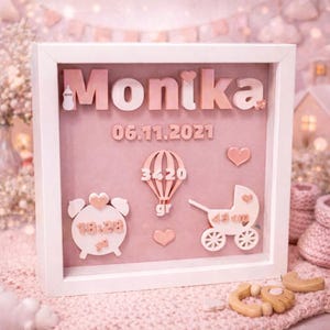 Cornice nascita bambino regalo baby shower stampa 3D STL rosa