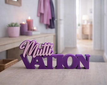 3D print file lettering "Mutti Vation" 3MF STL decoration