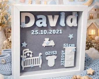 Birth Baby Birth Frame Gift Baby Shower Keepsake 3D Print STL