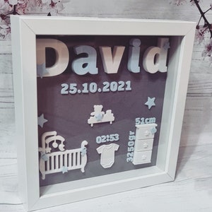 Birth Baby Birth Frame Gift Baby Shower Memory 3D Print STL