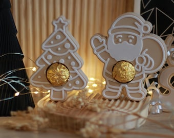 3D file gingerbread figures chocolates holder 3D print Santa Claus Christmas tree St. Nicholas