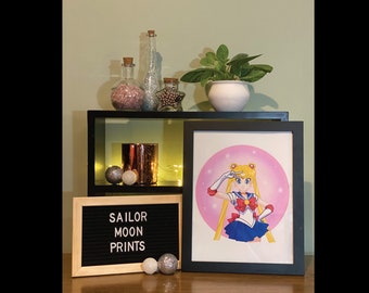 Sailor Moon Prints - Sailor Moon, Sailor Mercury, Sailor Mars, Sailor Jupiter, Sailor Venus, and Dark Lady