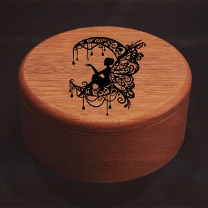 Fairy and moon jewelry box / Personalized / Trinket box / Fairy and moon / Dragonfly / Fairy box / Special gift