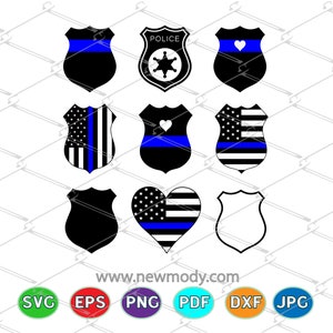 Police Badge SVG Bundle - Police Heart Svg Cut Files - Thin Blue Line SVG  -Police badge vector- Police Heart  - Police badge clipart