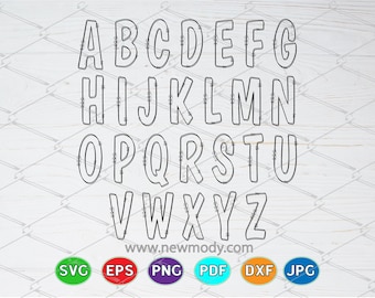 Doodle Alphabet SVG PNG: Hand Drawn Letter Designs (Digital Download)