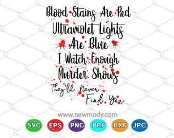 Blood Stains Are Red Ultraviolet Lights Are Blue SVG Cut files - blood stains Svg - Blood splatter Svg - Blood splatter PNG