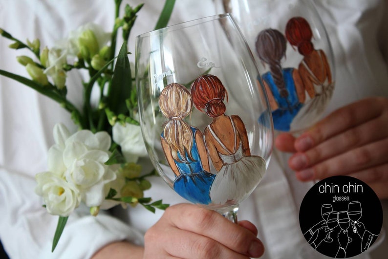 Custom Wine Glasses Bridal Shower Bridesmaid Gifts Etsy