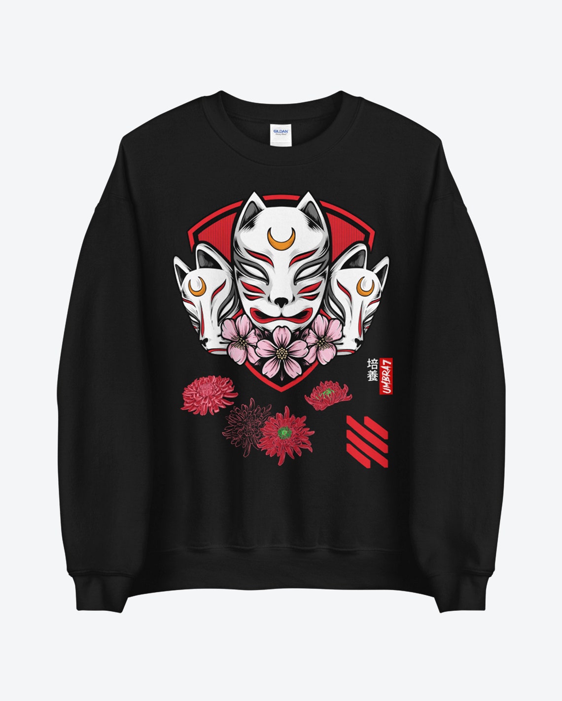 Kitsune Fox Japanese Streetwear Clothing Cyberpunk Anime Long Etsy