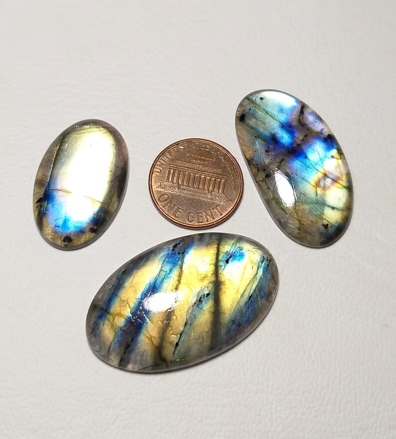103.00 Carat.100/%Natural Amazing Labradorite Purple Fire Cabochon Gemstone Great Color Mix Shape 3 Pieces Lot LP-41 Handmade Loose Gemstone.
