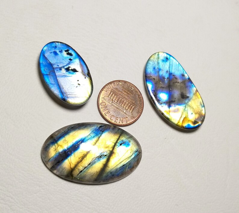 103.00 Carat.100/%Natural Amazing Labradorite Purple Fire Cabochon Gemstone Great Color Mix Shape 3 Pieces Lot LP-41 Handmade Loose Gemstone.