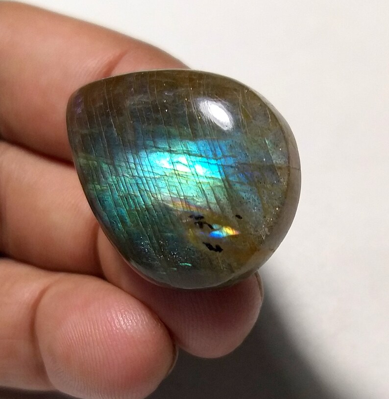 100 /% Natural Amazing AAA+ 36.50 Ct Great Color Purple Flashy Labradorite Cabochon Pear Shape 30x22x7 mm Labradorite Pendant Size.CB-278