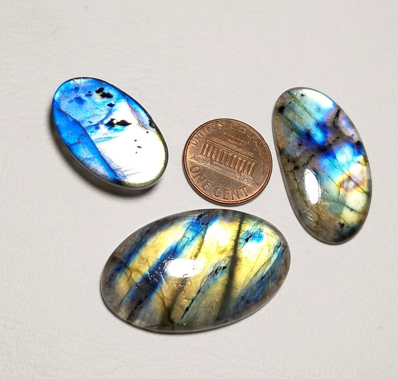 103.00 Carat.100/%Natural Amazing Labradorite Purple Fire Cabochon Gemstone Great Color Mix Shape 3 Pieces Lot LP-41 Handmade Loose Gemstone.