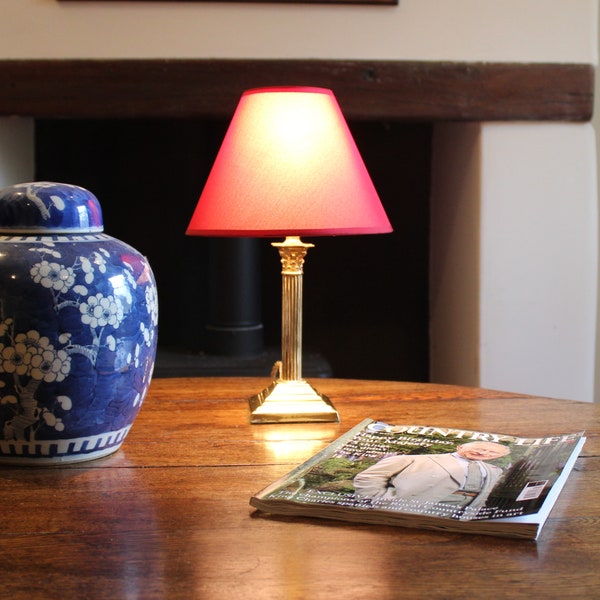 Antique Corinthian column desk/bedside lamp with new lampshade.