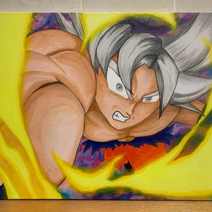 UV goku ultra instinto dragonball super pintura (23,4 x 16,5)