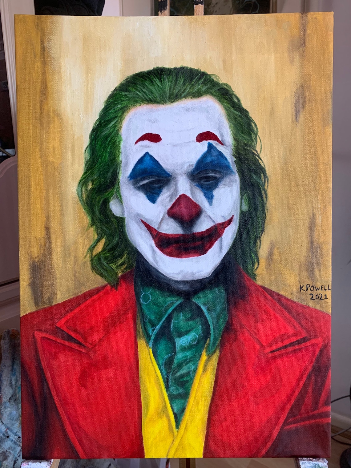 Joker Portrait Painting A3 Oil on Canvas Etsy