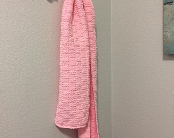 Pink Patterned Knit Scarf