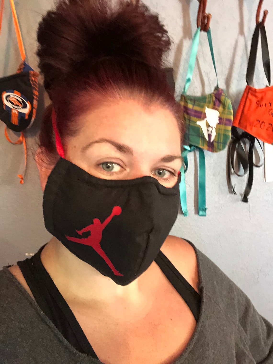 Hand made Black Michael Jordan inspired Face Mask. 4 sizes Etsy