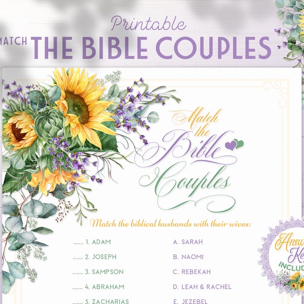 Match Bible Couples - Etsy