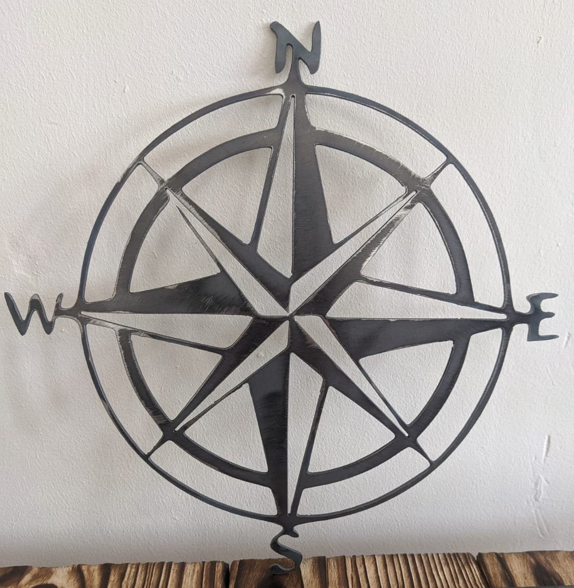 Nautical Compass Metal Wall Art North Arrow Metal Art Gifts Etsy