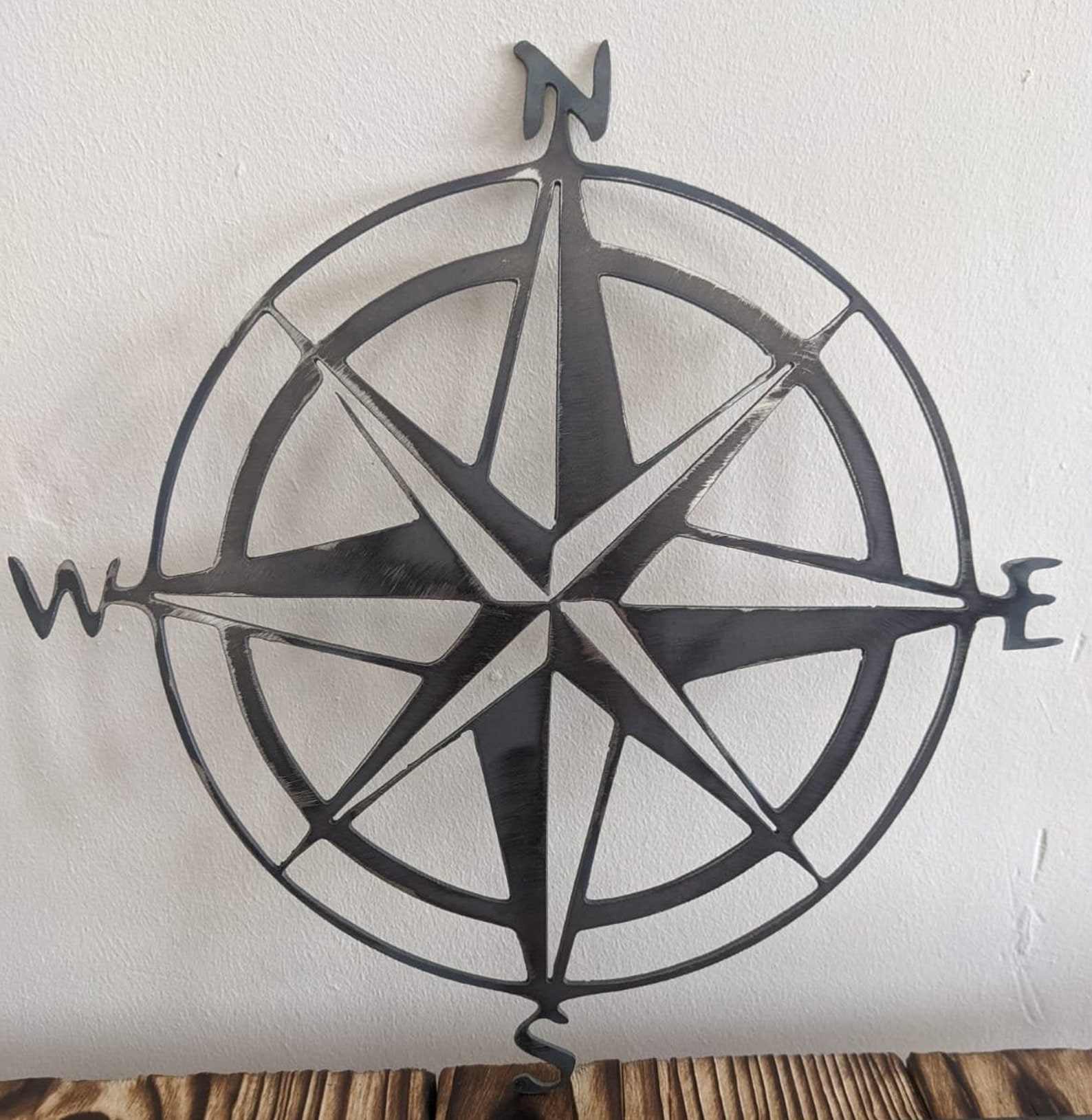 Nautical Compass Metal Wall Art North Arrow Metal Art Gifts Etsy