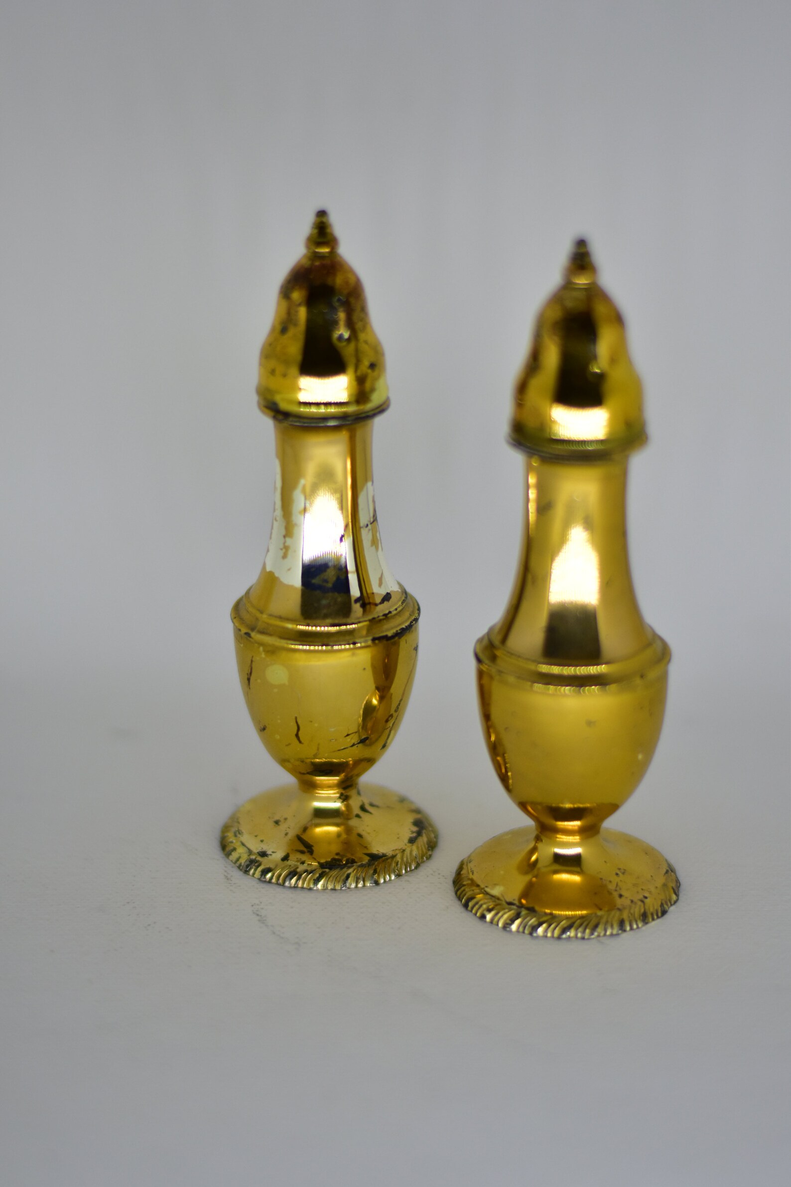 Vintage Brass Salt and Pepper Shakers Etsy