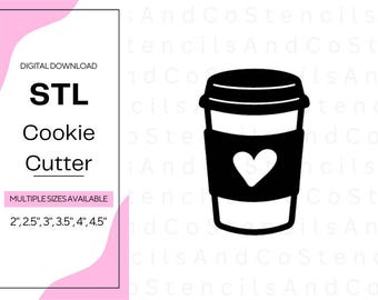 Coffee Cup Cookie Cutter STL File: 3D Printable Design (Digital Download)