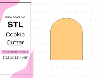 Arch Cookie Cutter STL File: 3D Printable Design (Digital Download, Multiple Sizes)