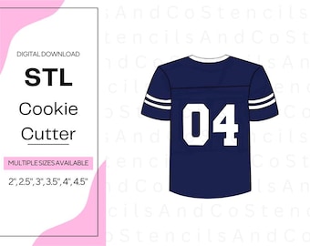 Sports Jersey Cookie Cutter STL File: 3D Printable Design (Digital Download, Multiple Sizes)