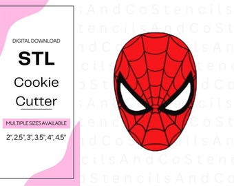 Archivo STL de cortador de galletas de Spiderman: Diseño imprimible en 3D (descarga digital, varios tamaños)
