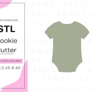 Baby Onesie Cookie Cutter STL File: 3D Printer Digital Download